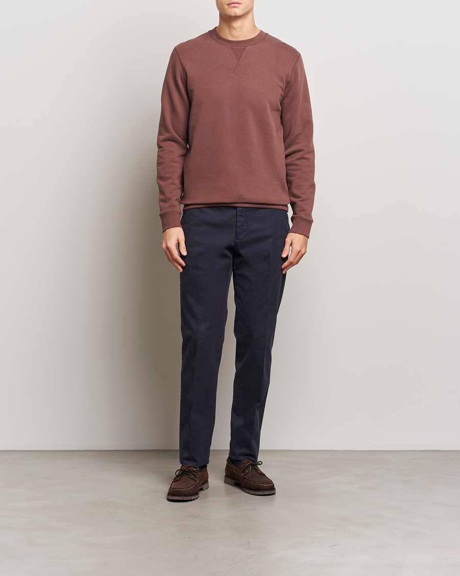 Herre | Gensere | Sunspel | Loopback Sweatshirt Cocoa Brown