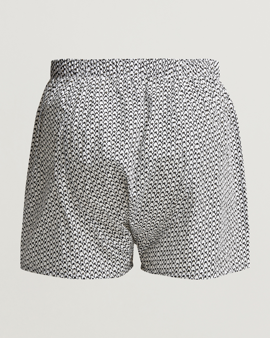 Herre | Undertøy | Sunspel | Printed Woven Cotton Boxer Shorts Penguin