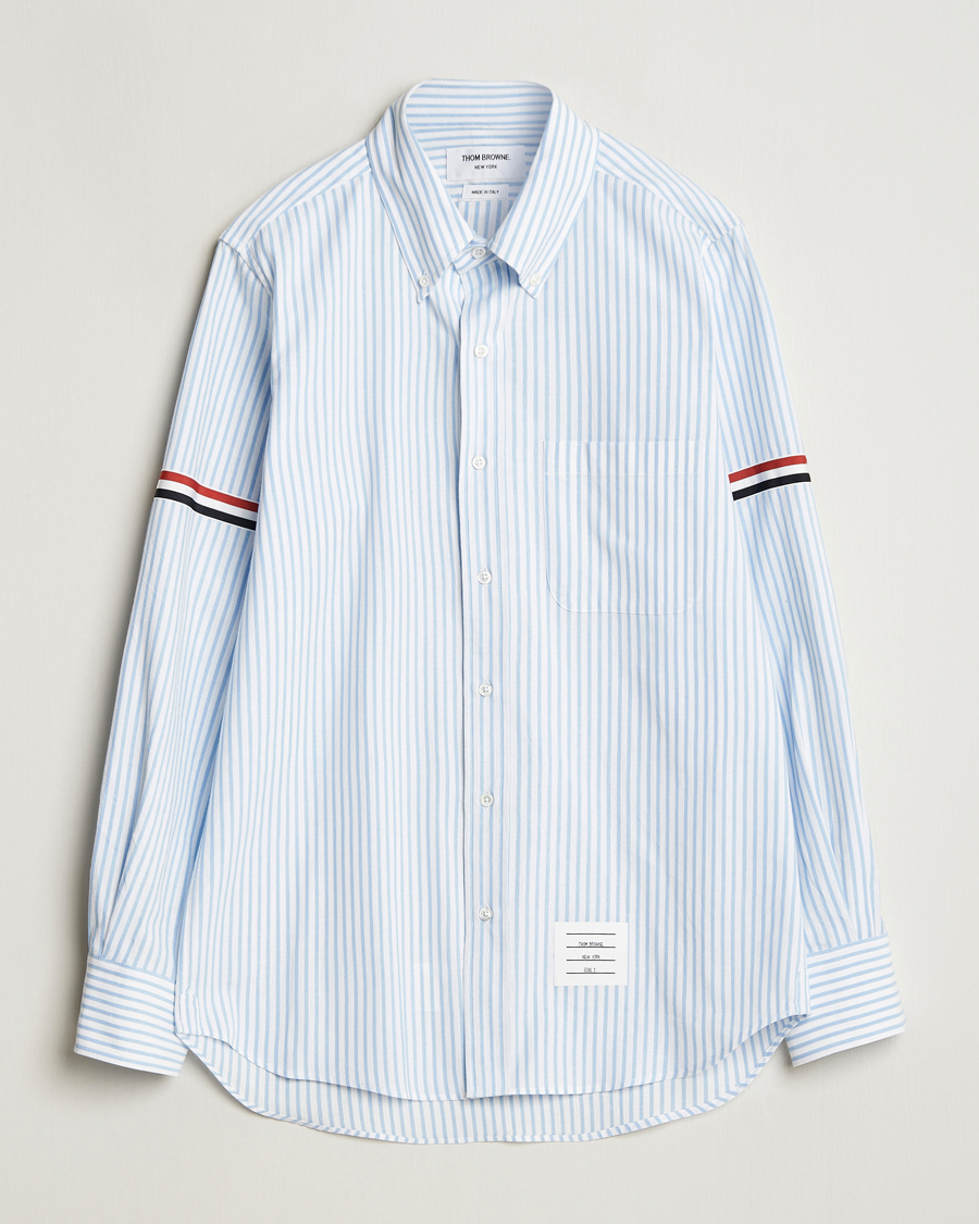 Herre | Skjorter | Thom Browne | Uniform Stripe Cotton Shirt Light Blue