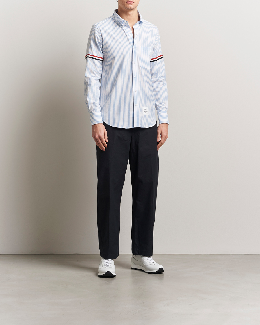 Herre | Skjorter | Thom Browne | Uniform Stripe Cotton Shirt Light Blue