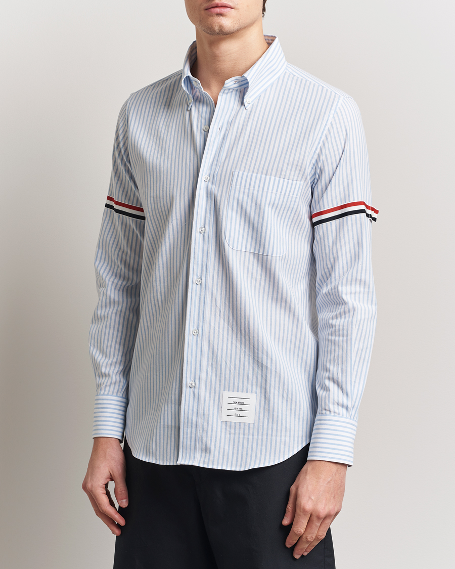 Herre | Skjorter | Thom Browne | Uniform Stripe Cotton Shirt Light Blue