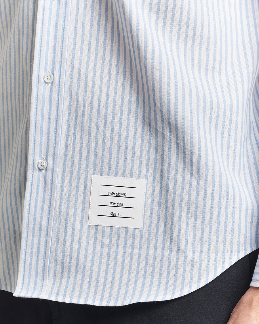 Herre | Skjorter | Thom Browne | Uniform Stripe Cotton Shirt Light Blue