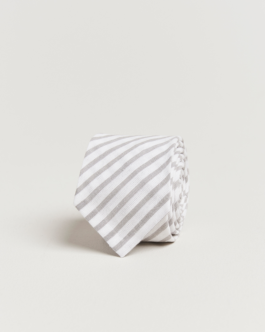 Herre | Slips | Thom Browne | Uniform Stripe Cotton Tie Grey/White