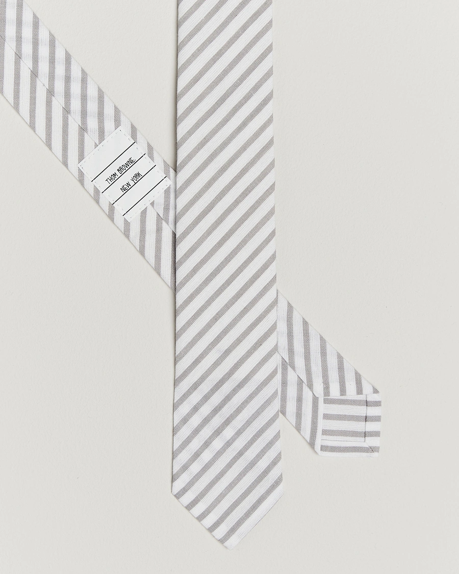 Herre | Slips | Thom Browne | Uniform Stripe Cotton Tie Grey/White