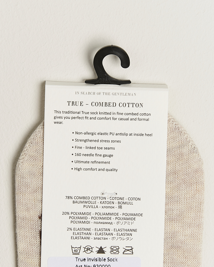 Herre | Undertøy | Amanda Christensen | 3-Pack True Cotton Invisible Socks Sand Melange