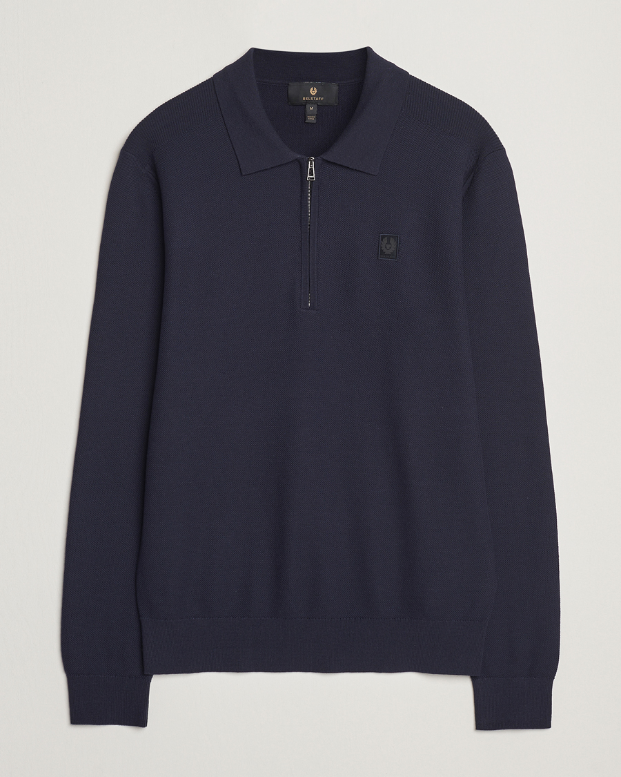 Herre | Gensere | Belstaff | Drift Knitted Zip Polo Navy