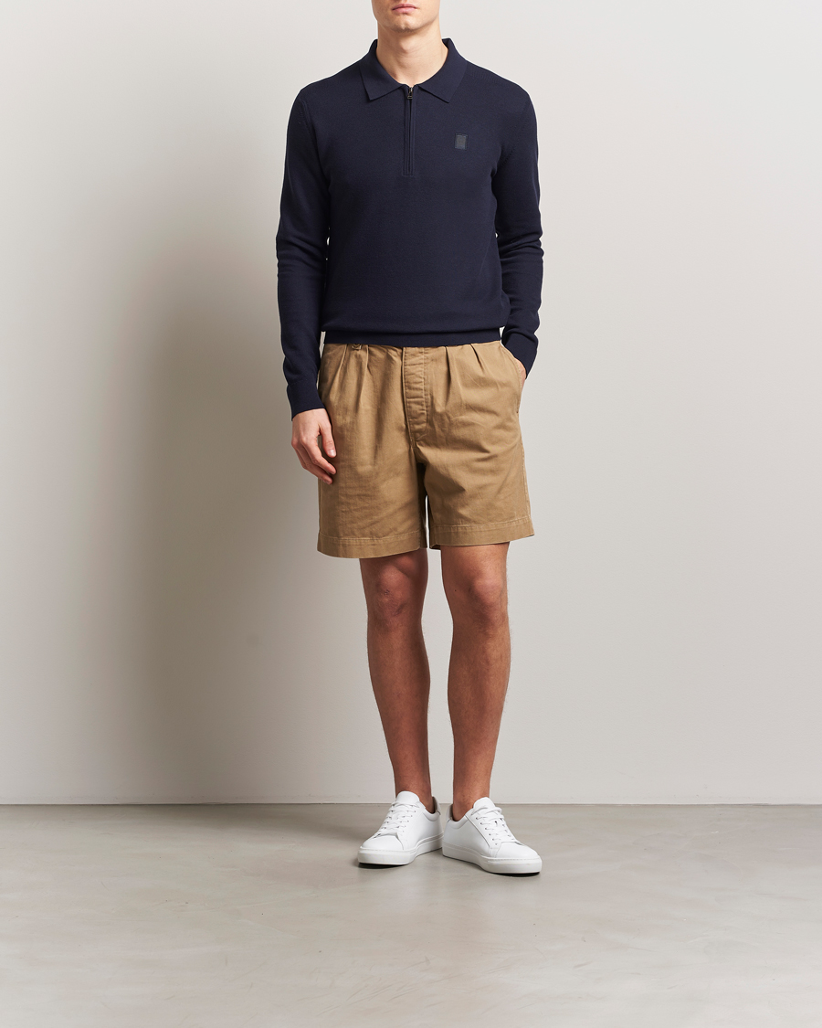 Herre | Gensere | Belstaff | Drift Knitted Zip Polo Navy
