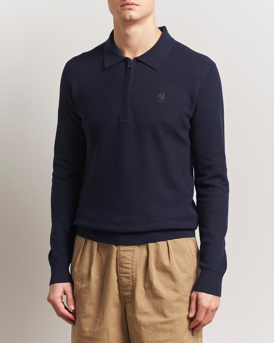 Herre | Gensere | Belstaff | Drift Knitted Zip Polo Navy