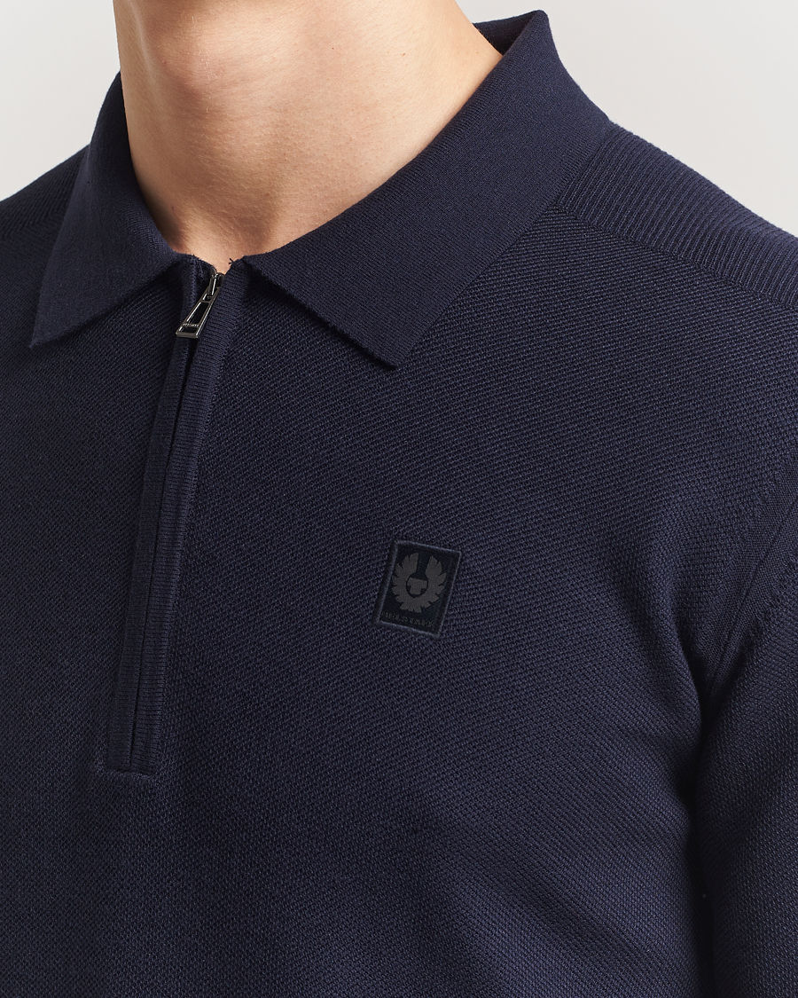 Herre | Gensere | Belstaff | Drift Knitted Zip Polo Navy