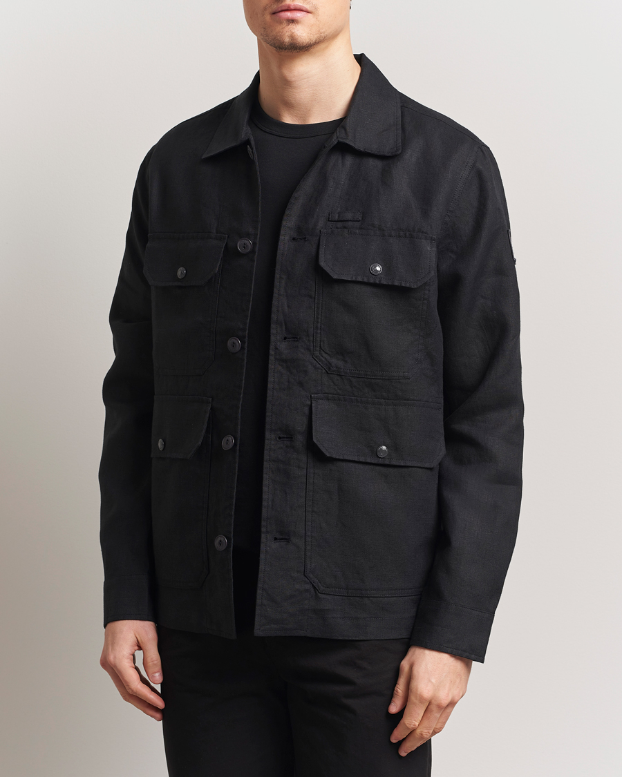 Herre | Skjorter | Belstaff | Forge Linen Overshirt Washed Black