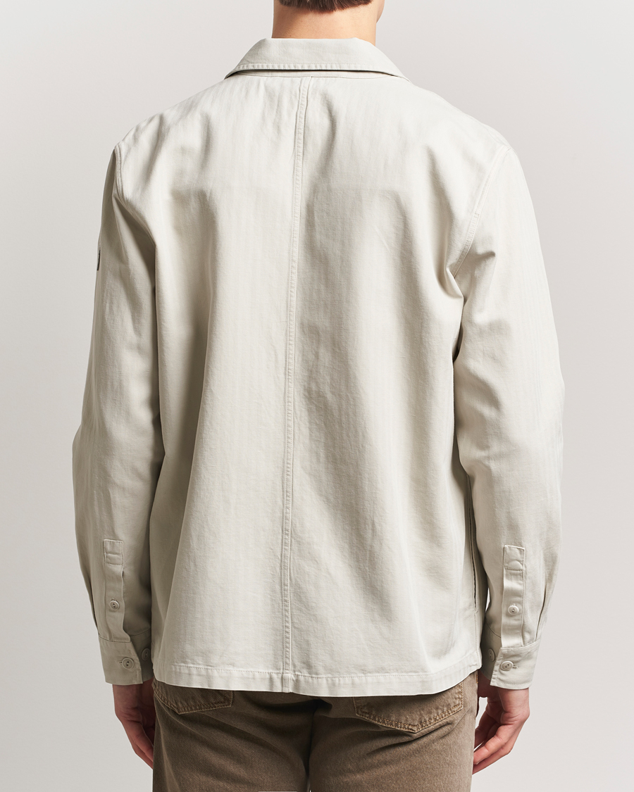 Herre | Skjorter | Belstaff | CS60 Cotton Herringbone Overshirt Stone Beige