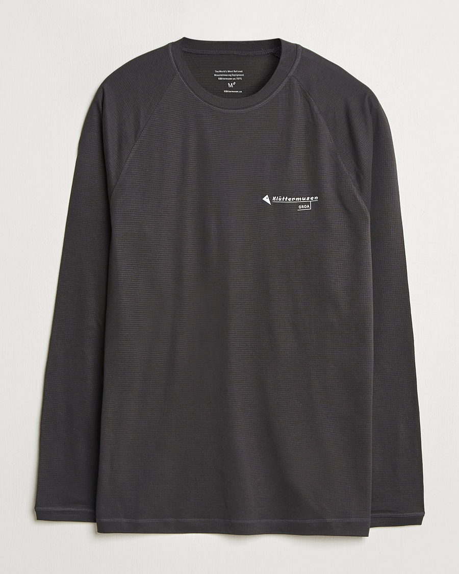 Herre | T-Shirts | Klättermusen | Groa Long Sleeve T-Shirt Raven