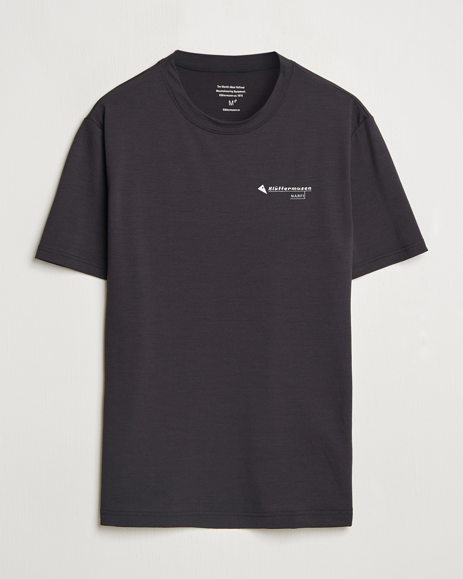Herre | T-Shirts | Klättermusen | Narfi Short Sleeve Running T-Shirt Raven
