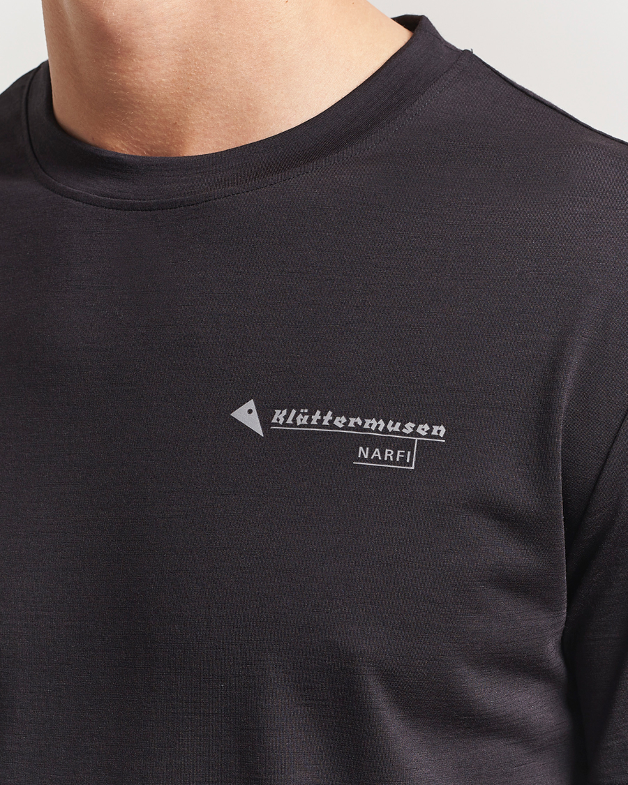 Herre | T-Shirts | Klättermusen | Narfi Short Sleeve Running T-Shirt Raven