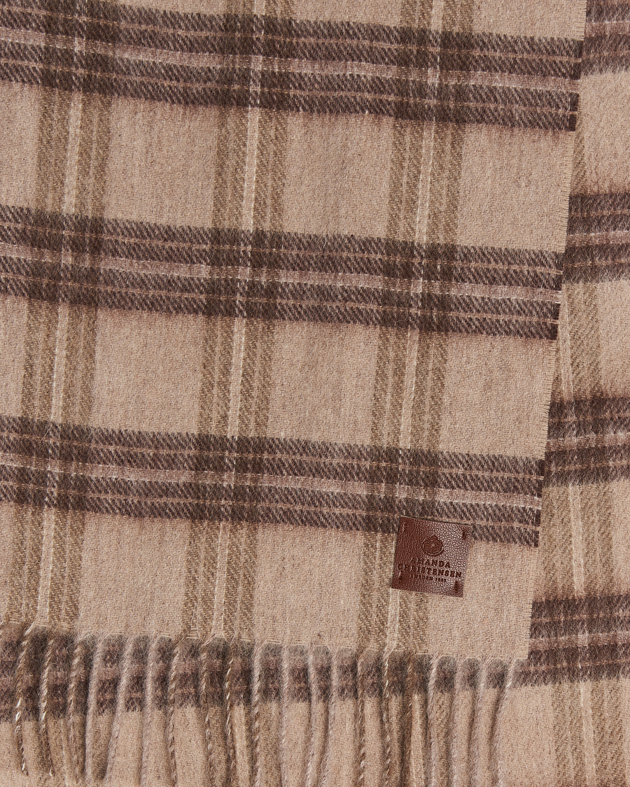 Herre | Amanda Christensen Wool Checked Scarf Beige Melange | Amanda Christensen | Wool Checked Scarf Beige Melange