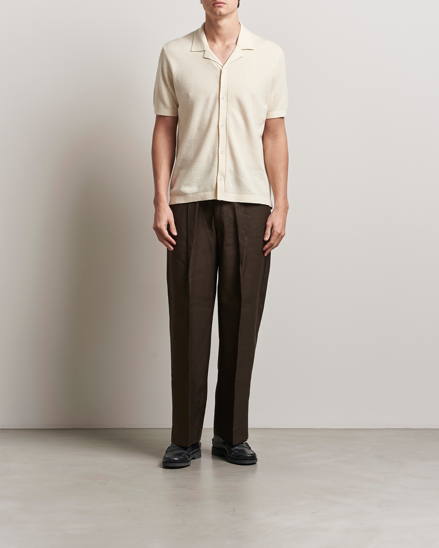 Herre | Bukser | NN07 | Kay Linen/Viscose Drawstring Trousers Demitasse Brown