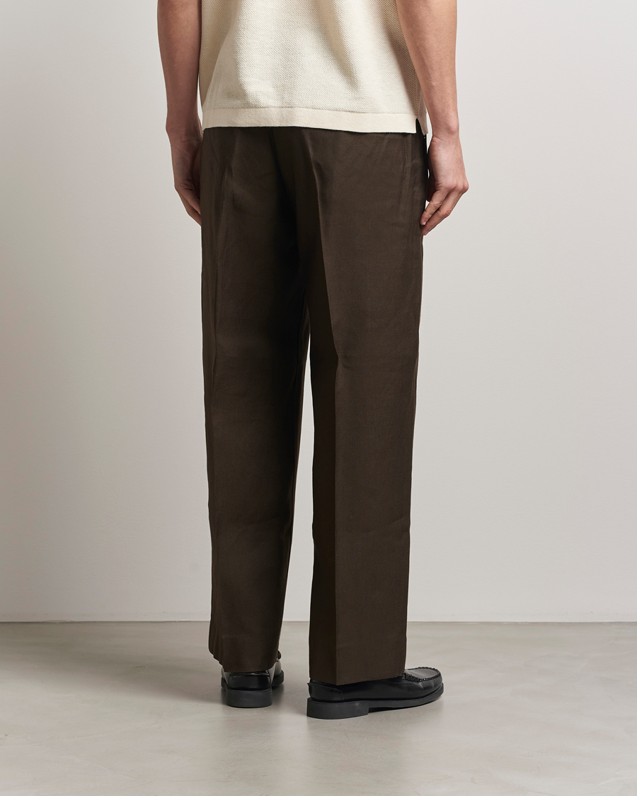 Herre | Bukser | NN07 | Kay Linen/Viscose Drawstring Trousers Demitasse Brown