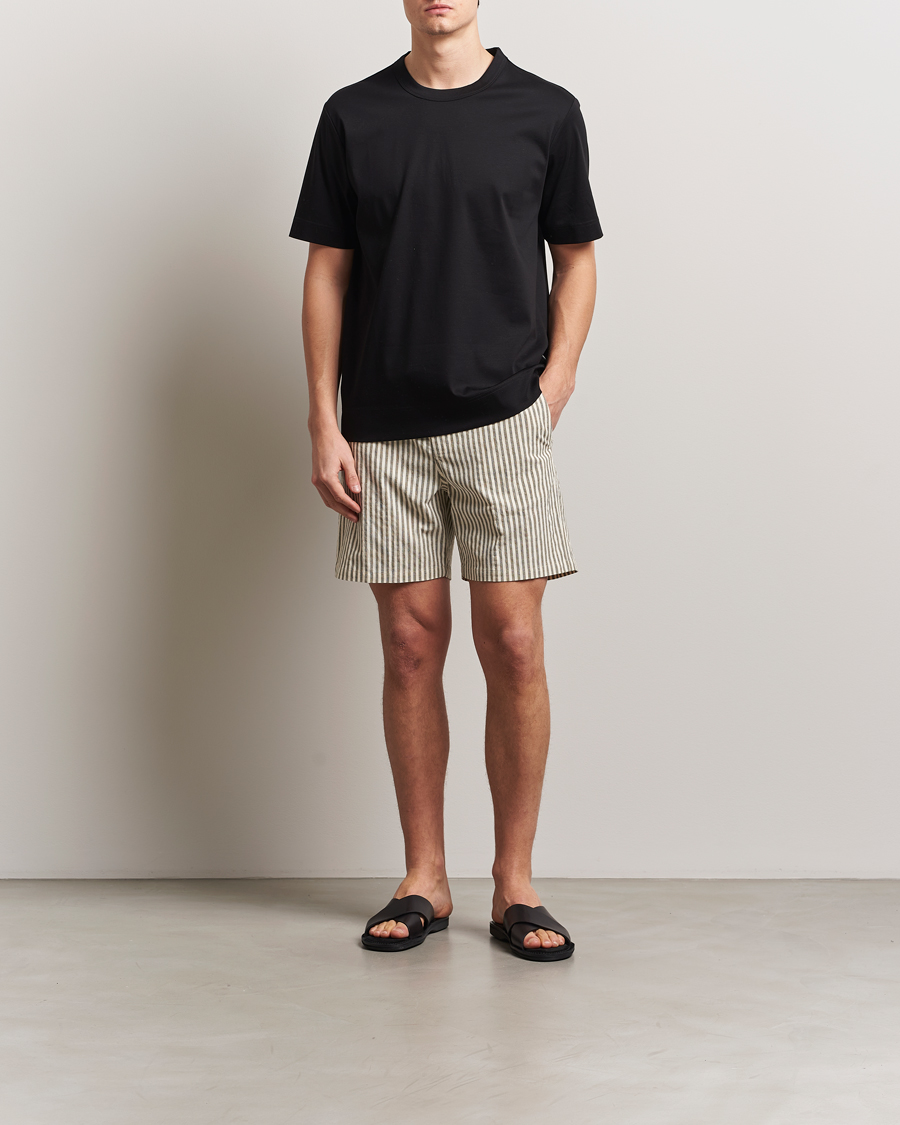Herre | Shorts | NN07 | Gregor Striped Drawstring Shorts Green/White