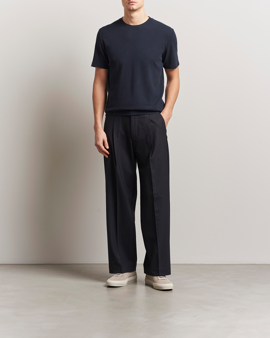 Herre | T-Shirts | NN07 | Clive Crew Neck T-Shirt Navy Blue