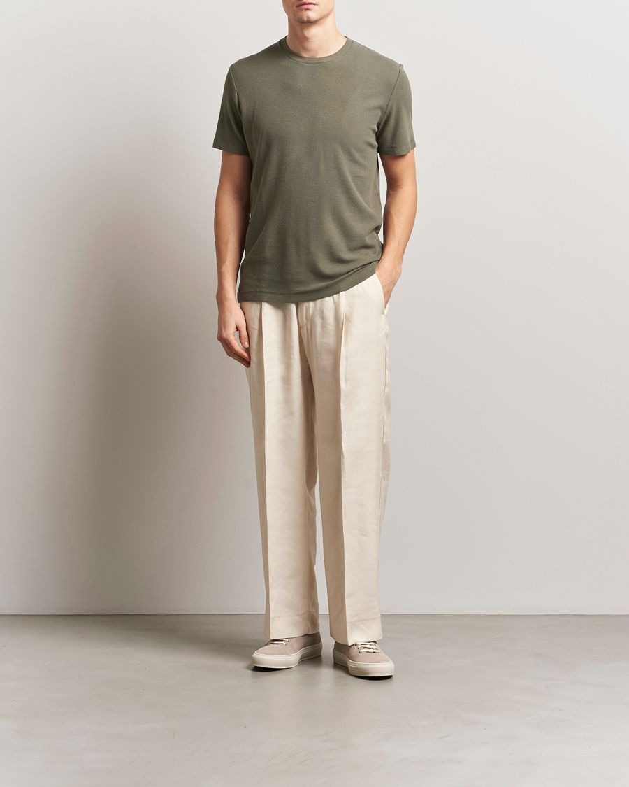 Herre | T-Shirts | NN07 | Clive Crew Neck T-Shirt Capers Green