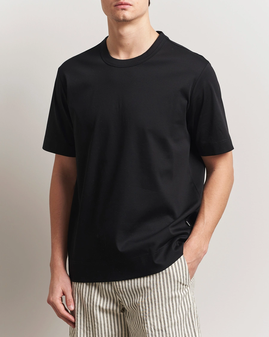 Herre | T-Shirts | NN07 | Pedro Mercerized Crew Neck T-Shirt Black