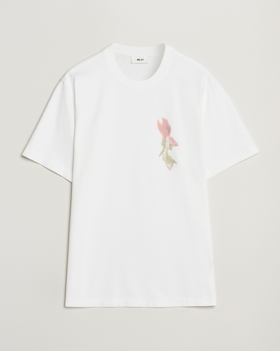 Herre | T-Shirts | NN07 | Adam Printed Crew Neck T-Shirt White