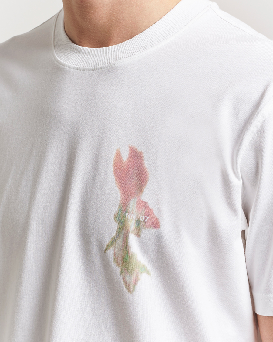 Herre | T-Shirts | NN07 | Adam Printed Crew Neck T-Shirt White