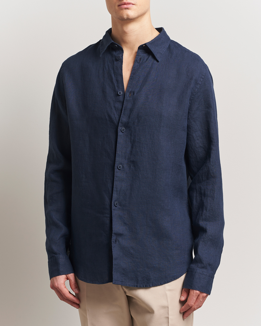 Herre | Skjorter | NN07 | Enzo Linen Shirt Navy Blue