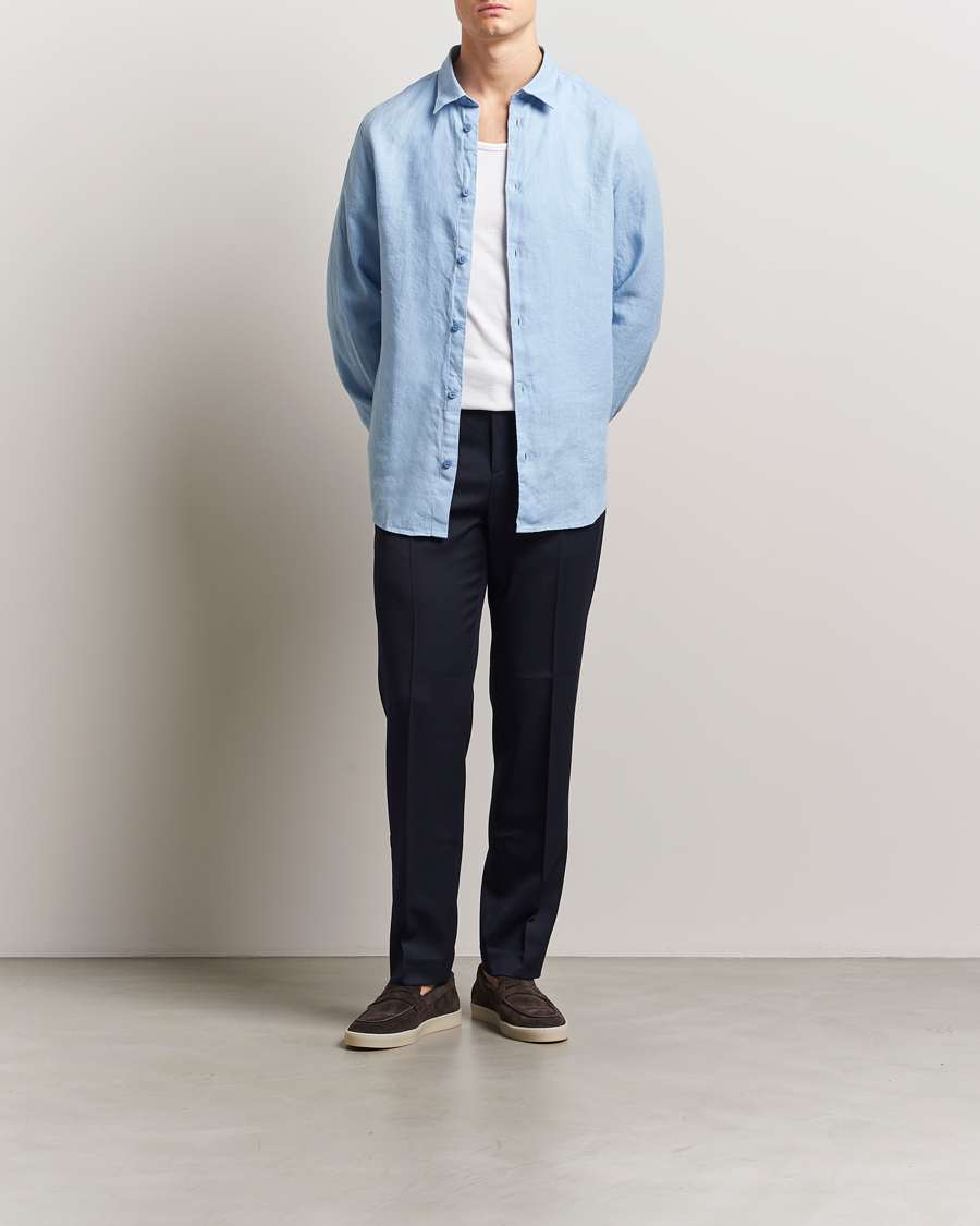 Herre | Skjorter | NN07 | Enzo Linen Shirt Cerulan Blue