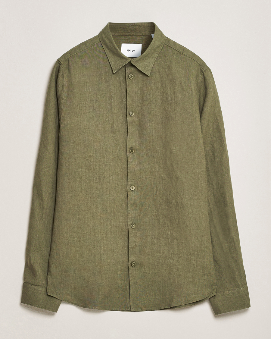Herre | Skjorter | NN07 | Enzo Linen Shirt Capers Green