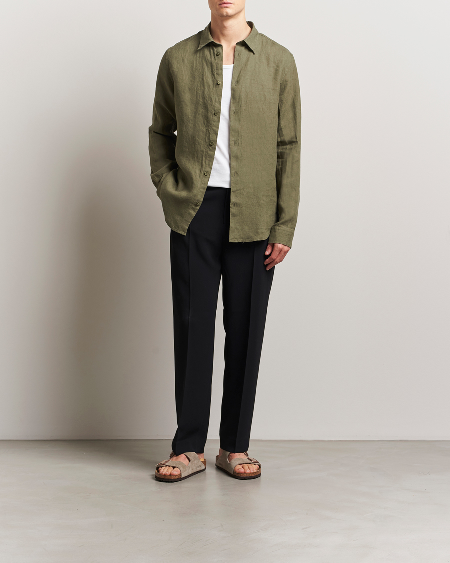Herre | Skjorter | NN07 | Enzo Linen Shirt Capers Green