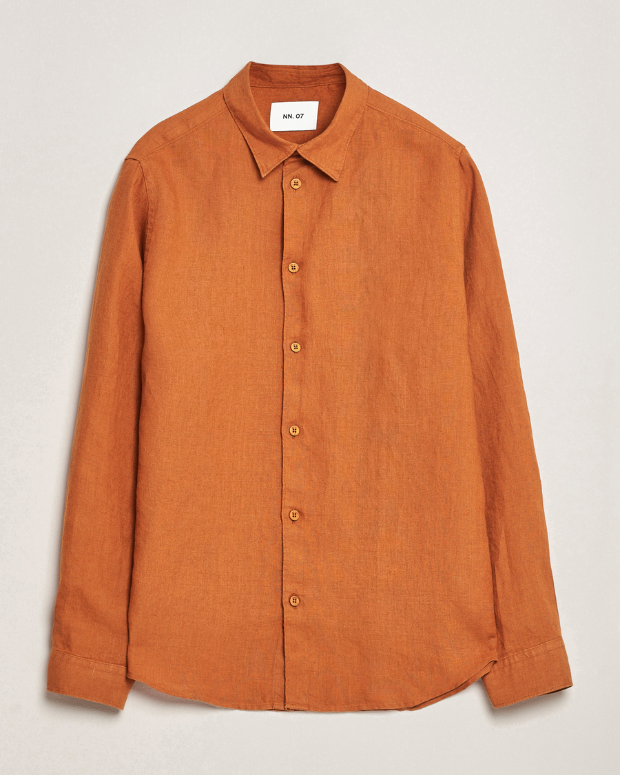 Herre | Skjorter | NN07 | Enzo Linen Shirt Caramel