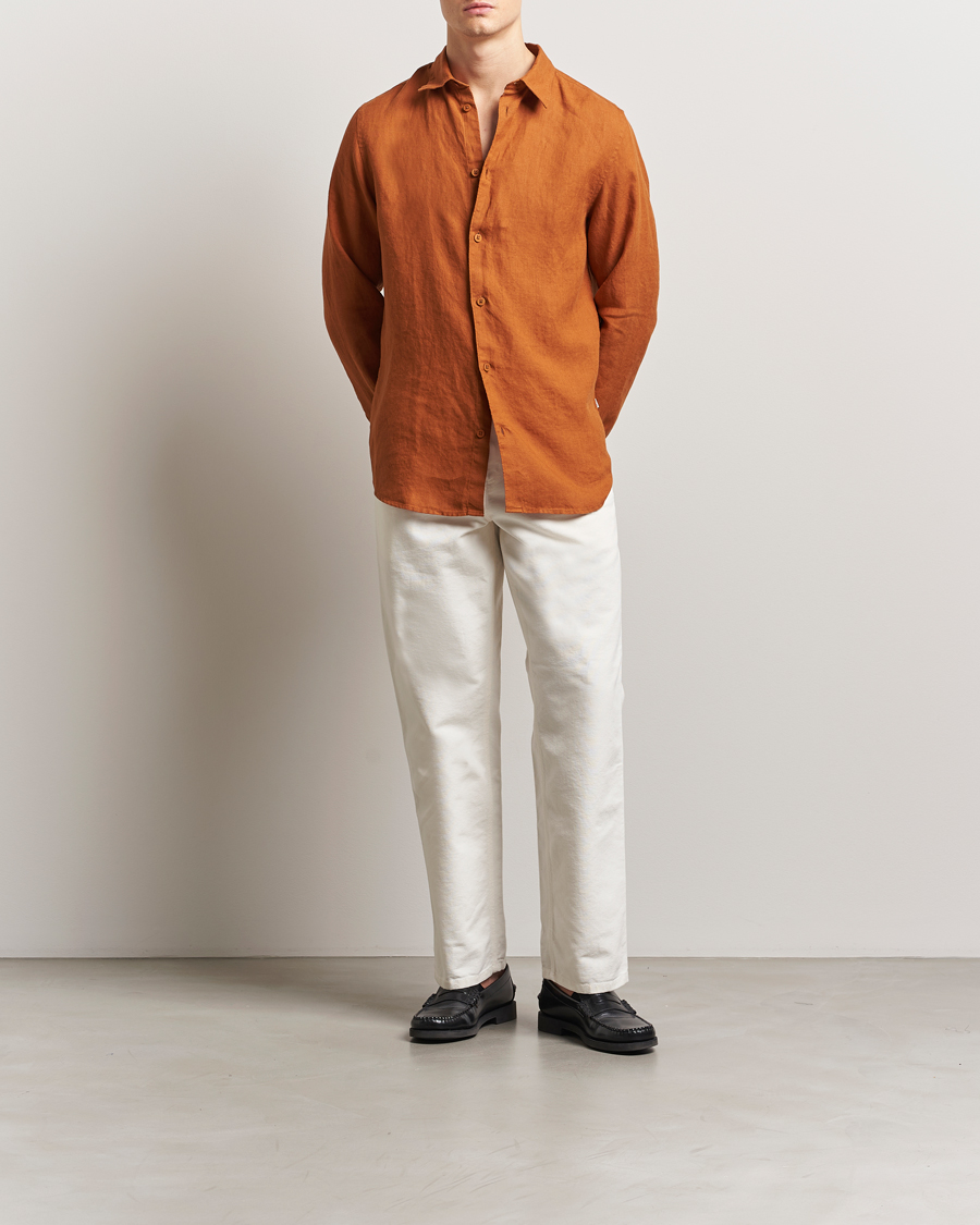 Herre | Skjorter | NN07 | Enzo Linen Shirt Caramel
