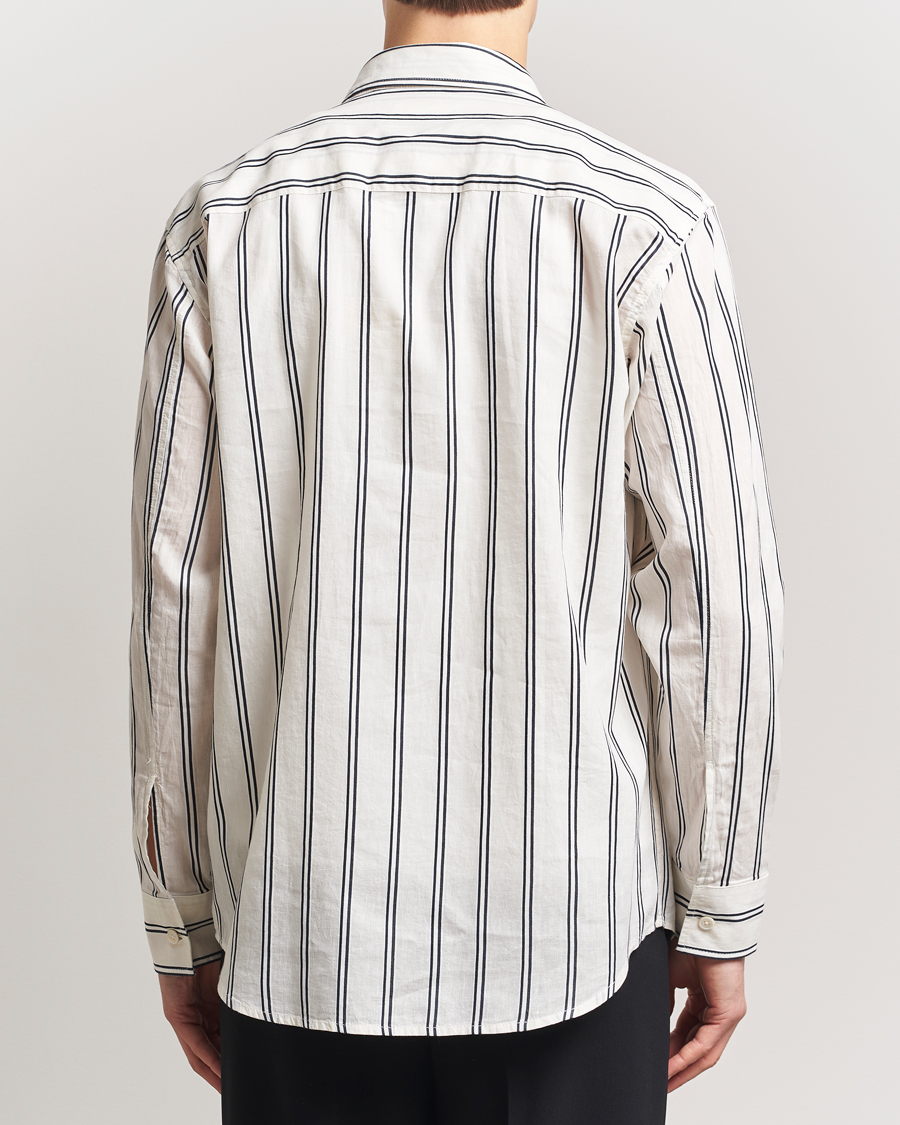 Herre | Skjorter | NN07 | Freddy Striped Cotton/Linen Shirt White/Black