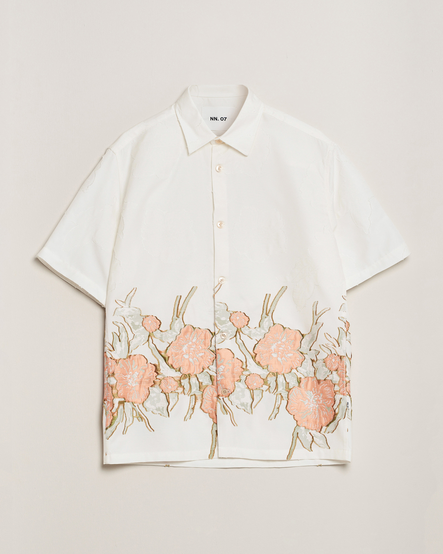 Herre | Skjorter | NN07 | Freddy Flower Short Sleeve Shirt White Multi