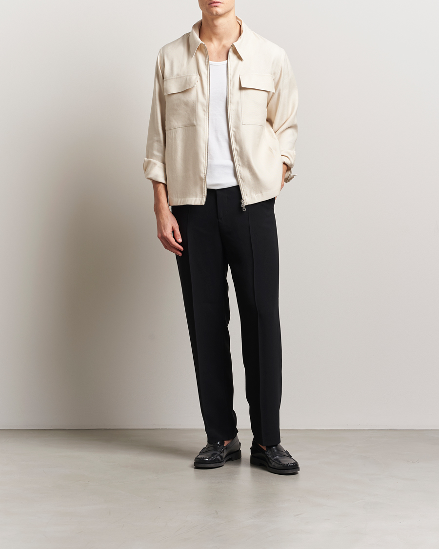 Herre | Skjorter | NN07 | Alban Cotton/Linen Overshirt Ivory