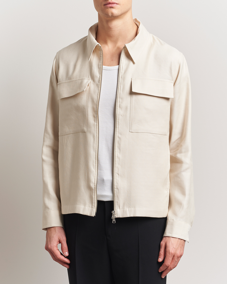 Herre | Skjorter | NN07 | Alban Cotton/Linen Overshirt Ivory