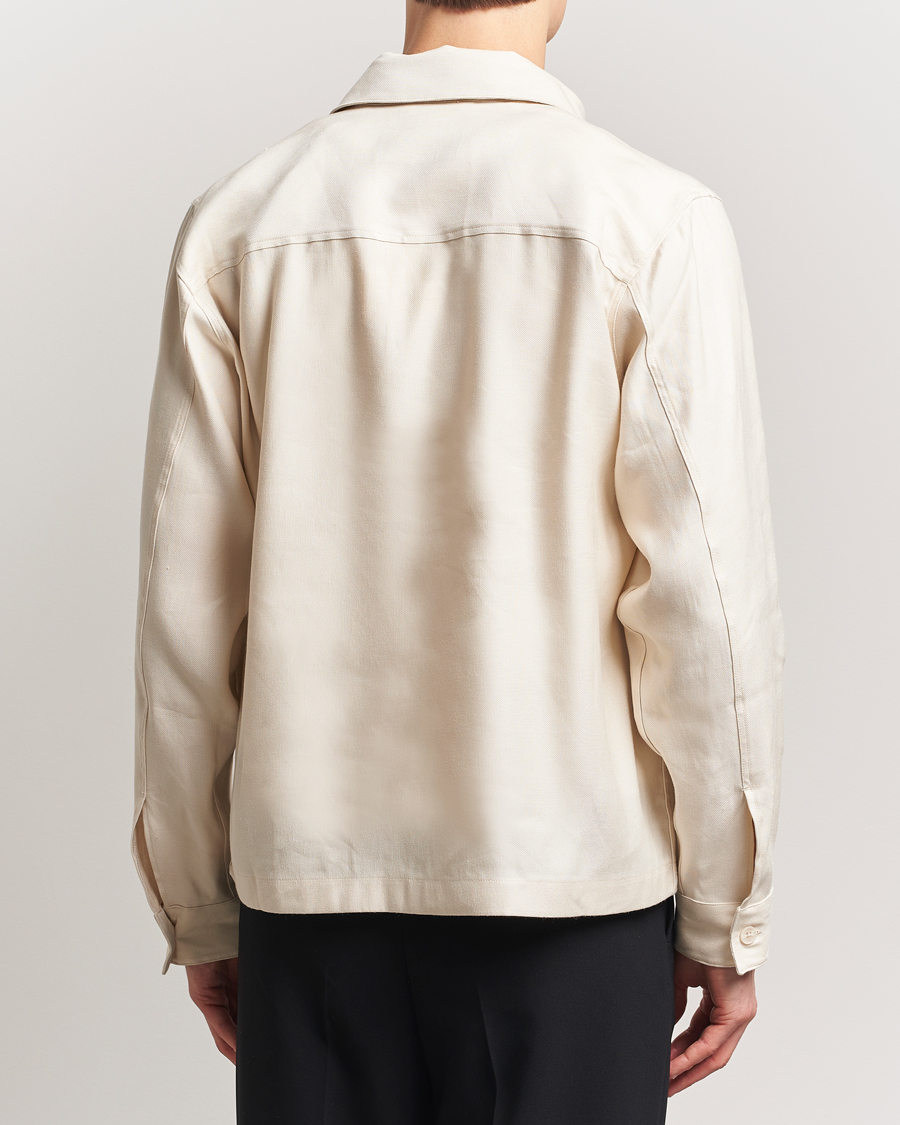 Herre | Skjorter | NN07 | Alban Cotton/Linen Overshirt Ivory