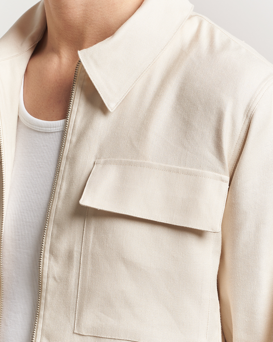 Herre | Skjorter | NN07 | Alban Cotton/Linen Overshirt Ivory
