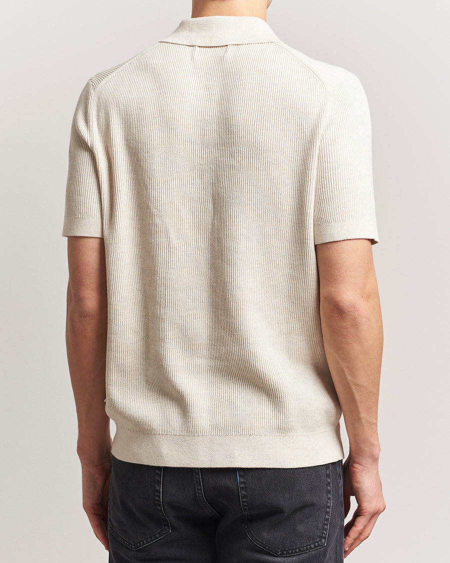 Herre | Pikéer | NN07 | Hansie Half Zip Knitted Polo Ivory