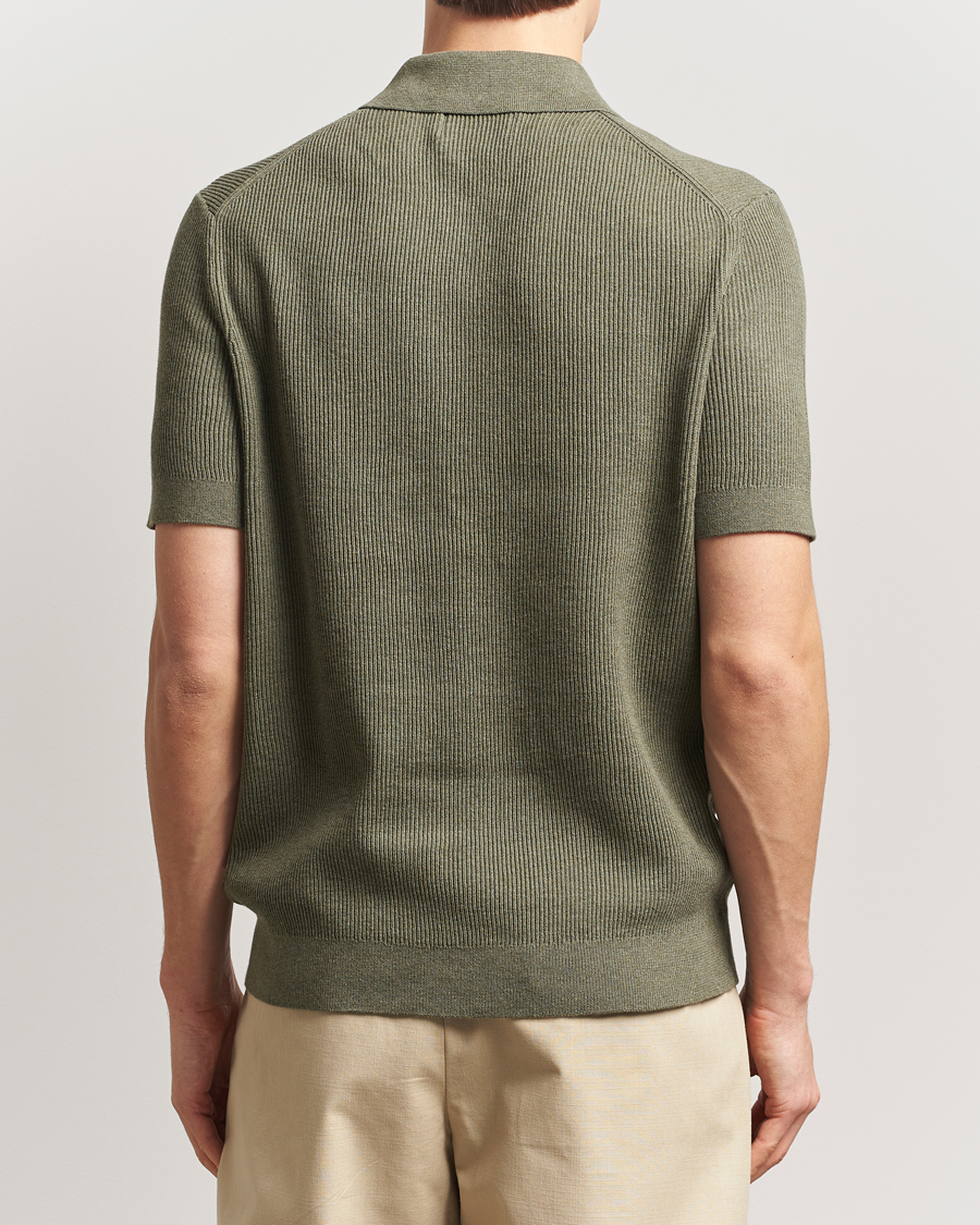Herre | Pikéer | NN07 | Hansie Half Zip Knitted Polo Capers Green