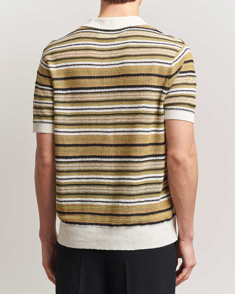 Herre | Pikéer | NN07 | Noam Striped Knitted Polo Evergreen