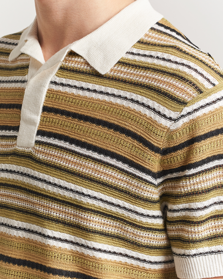 Herre | Pikéer | NN07 | Noam Striped Knitted Polo Evergreen