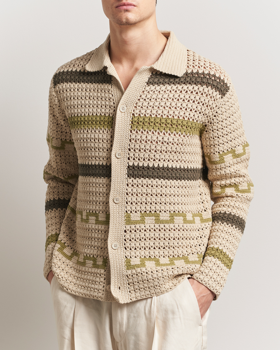 Herre | Gensere | NN07 | Frank Crochet Knitted Cardigan Oat