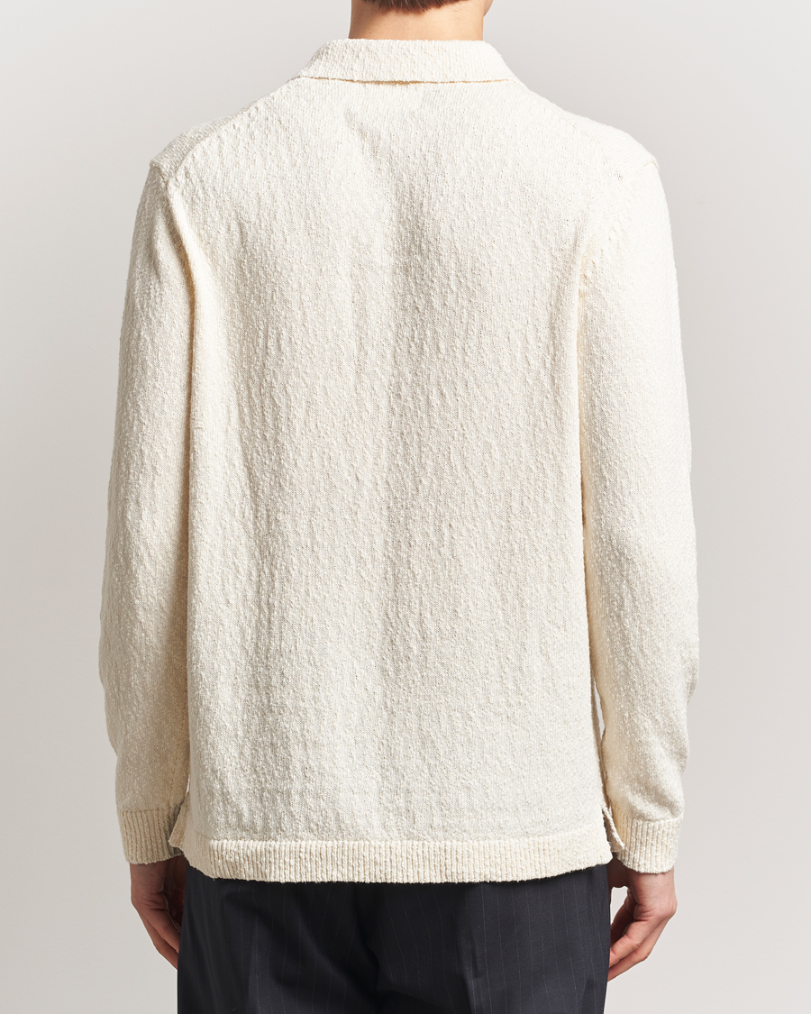 Herre | Gensere | NN07 | Randy Knitted Long Sleeve Polo Ecru