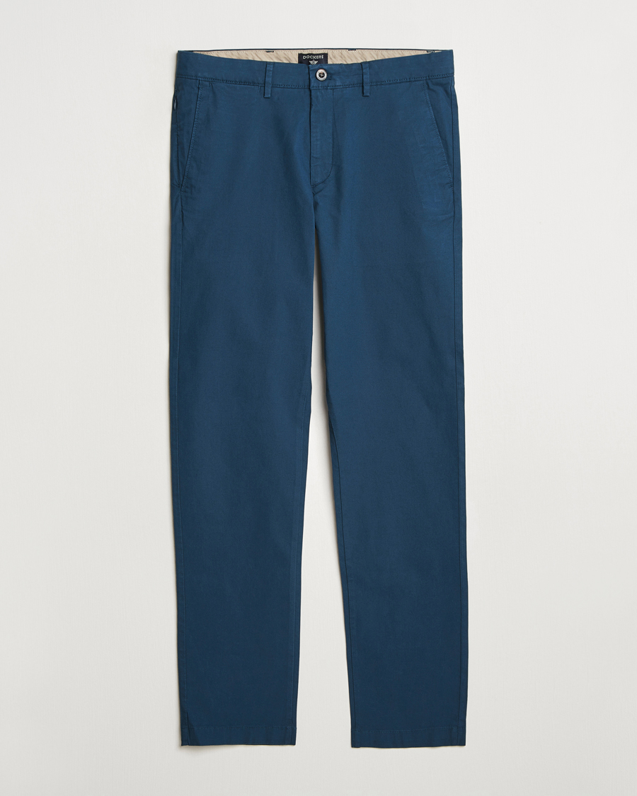 Herre | Bukser | Dockers | Crafted Khaki Slim Cotton/Linen Chino Stratified Sea