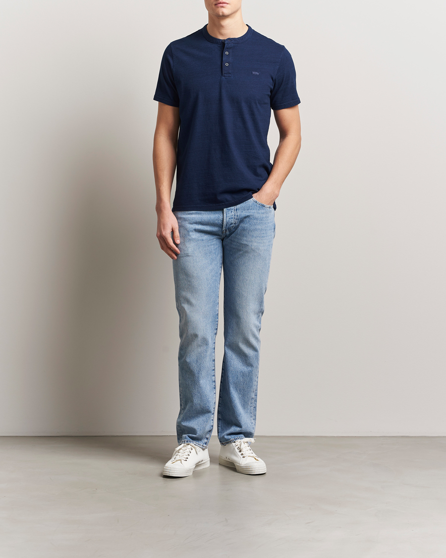 Herre | T-Shirts | Levi's | Short Sleeve Henley Dark Indigo