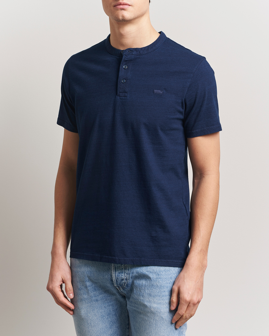 Herre | T-Shirts | Levi's | Short Sleeve Henley Dark Indigo