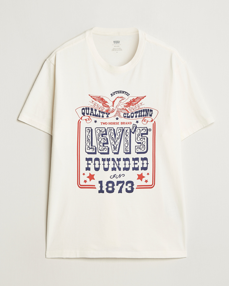 Herre | T-Shirts | Levi's | Relaxed Fit Printed Crew Neck T-Shirt Egret White