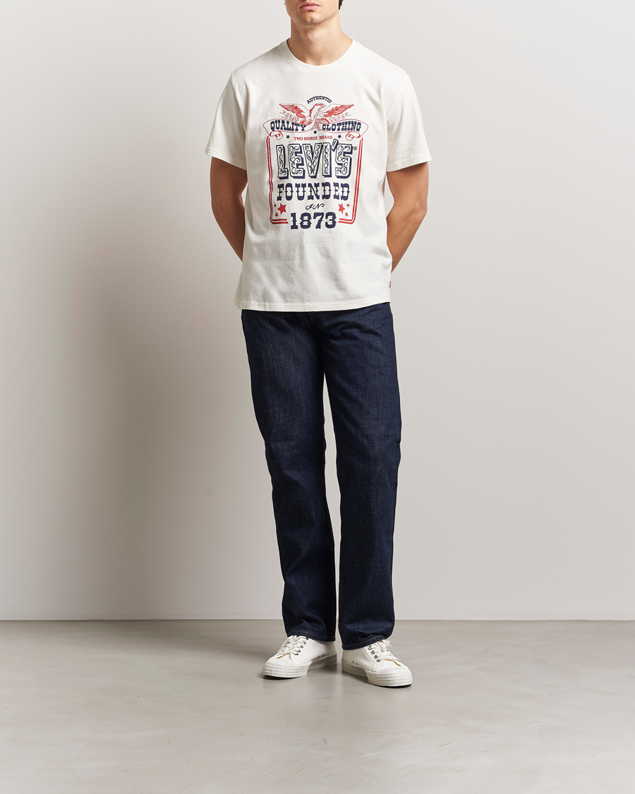Herre | T-Shirts | Levi's | Relaxed Fit Printed Crew Neck T-Shirt Egret White
